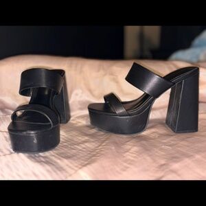 Black Strappy Heels Size 7